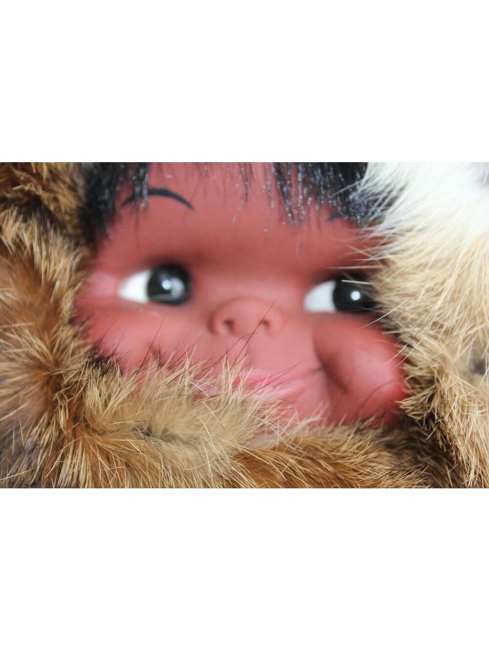VINTAGE 1960s Carlson Girl Eskimo Doll Rabbit Fur Leather 12" Tall - Picture 13 of 13